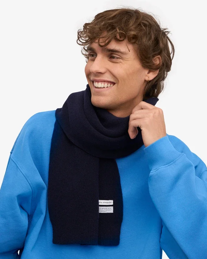Bufanda de lana merino - Azul marino