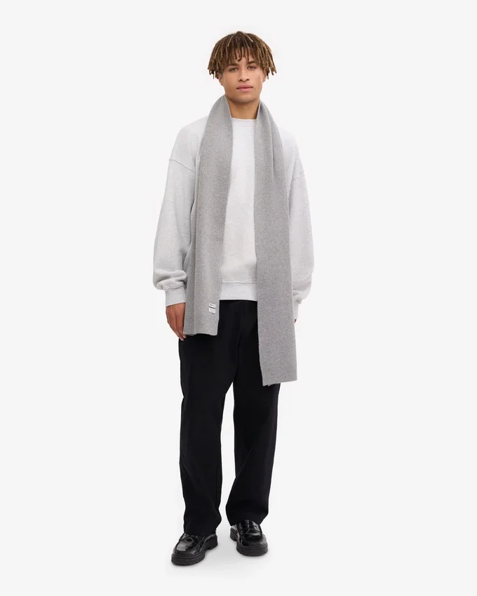 Bufanda de lana merino - Gris jaspeado