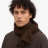 Bufanda de lana merino - Marrón café