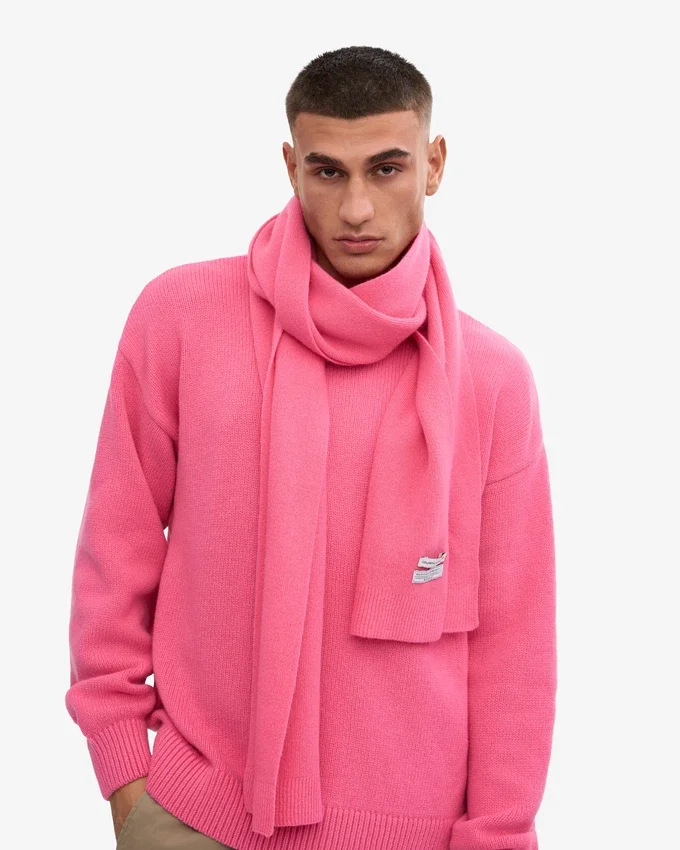 Bufanda de lana merino - Rosa chicle