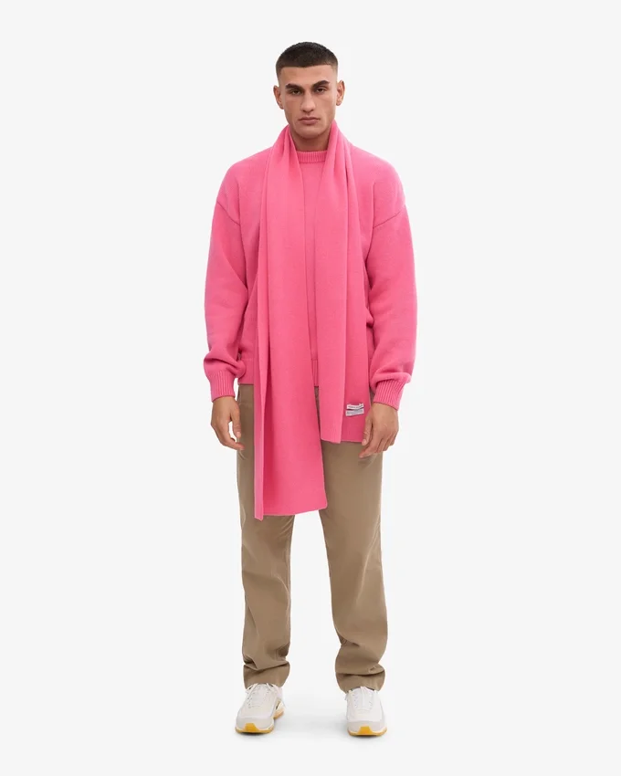 Bufanda de lana merino - Rosa chicle