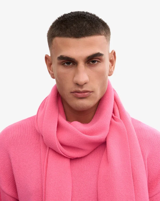 Bufanda de lana merino - Rosa chicle