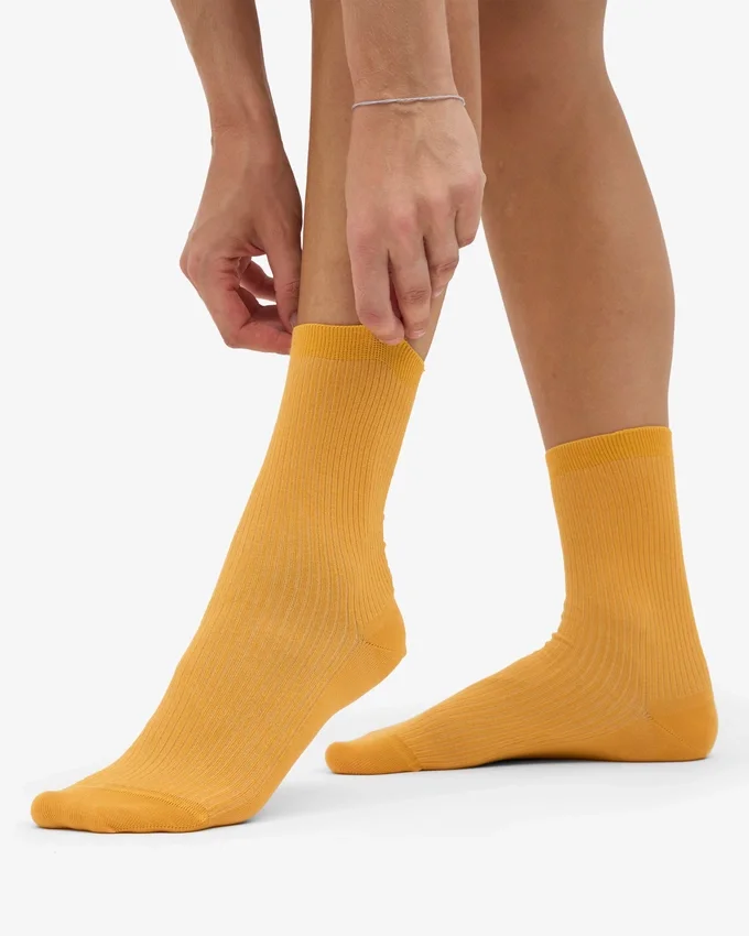 Calcetines Classic Organic para mujer - Amarillo quemado