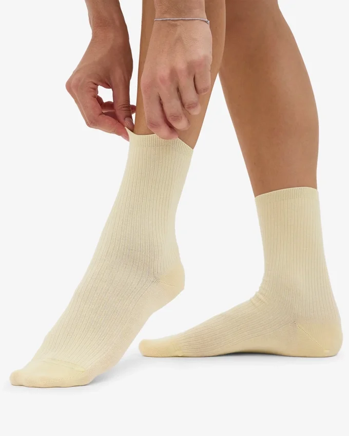 Calcetines Classic Organic para mujer - Amarillo suave