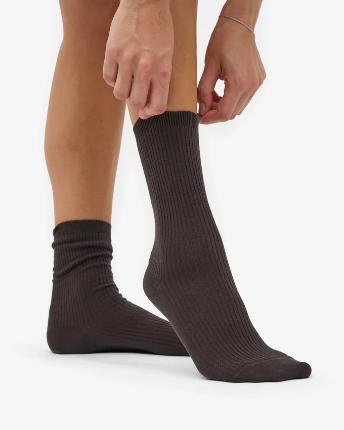 Calcetines Classic Organic para mujer - Marrón café