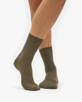 Calcetines Classic Organic para mujer – Oliva polvoriento