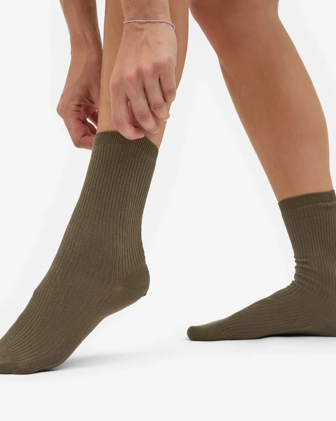 Calcetines Classic Organic para mujer - Oliva polvoriento