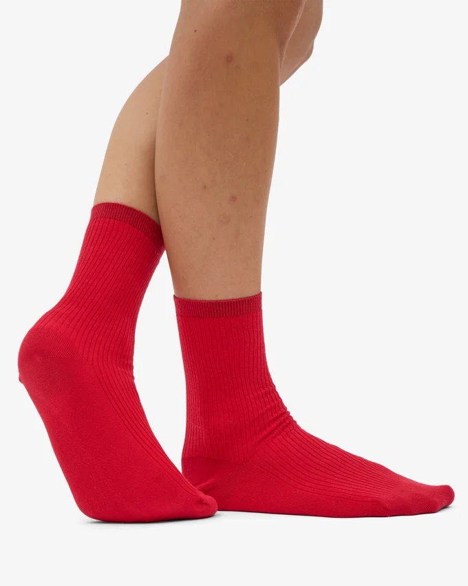 Calcetines Classic Organic para mujer - Rojo escarlata