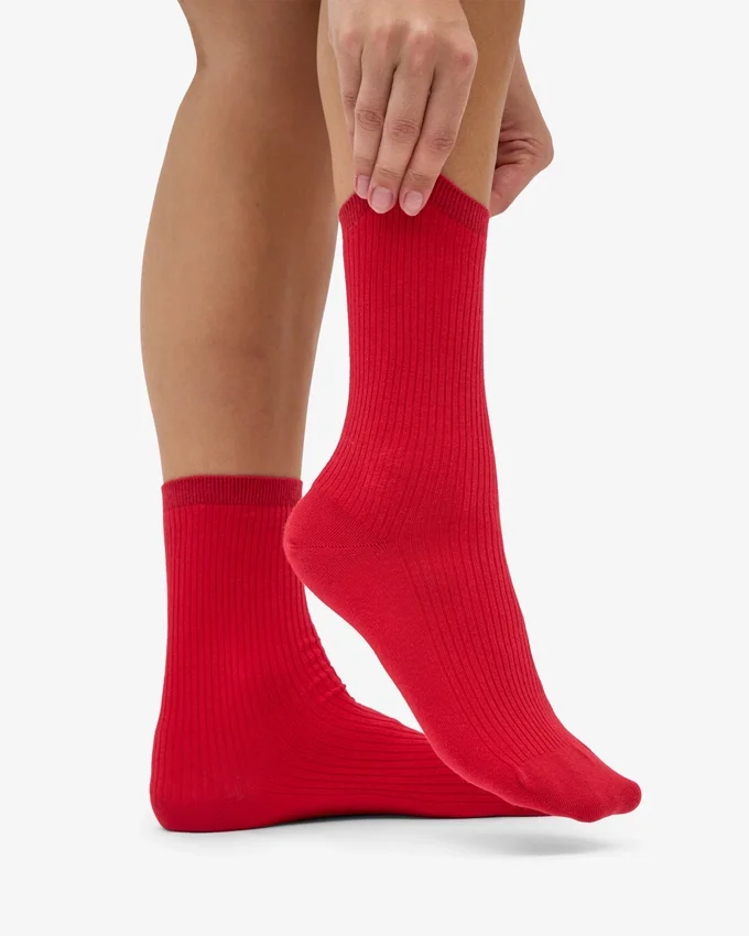 Calcetines Classic Organic para mujer - Rojo escarlata