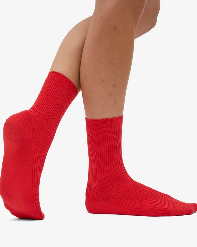 Calcetines Classic Organic para mujer - Rojo mandarina
