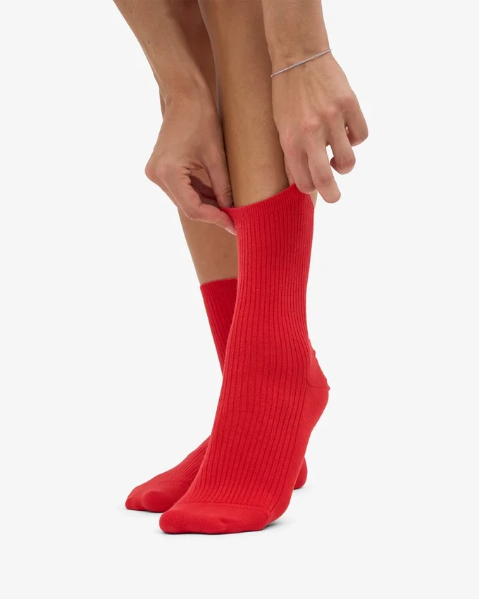 Calcetines Classic Organic para mujer - Rojo mandarina
