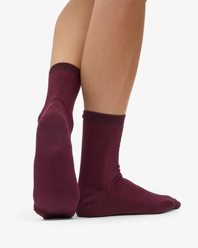 Calcetines Classic Organic para mujer - Rojo sangre