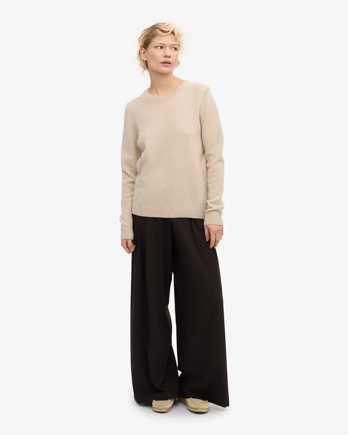 Calcetines clásicos de lana merino para mujer - Blanco marfil