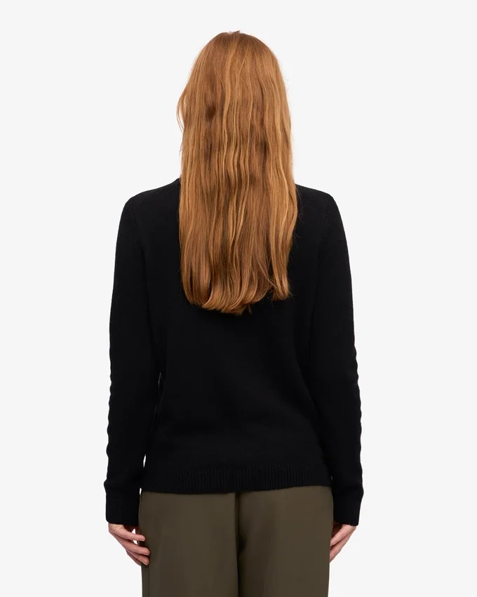 Calcetines clásicos de lana merino para mujer - Negro intenso