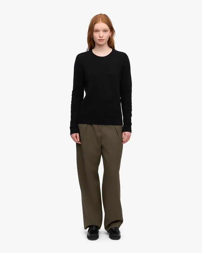 Calcetines clásicos de lana merino para mujer - Negro intenso