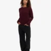 Calcetines clásicos de lana merino para mujer - Rojo sangre de buey