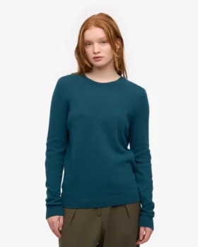 Calcetines clásicos de lana merino para mujer – Verde océano