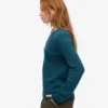 Calcetines clásicos de lana merino para mujer - Verde océano