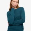 Calcetines clásicos de lana merino para mujer - Verde océano