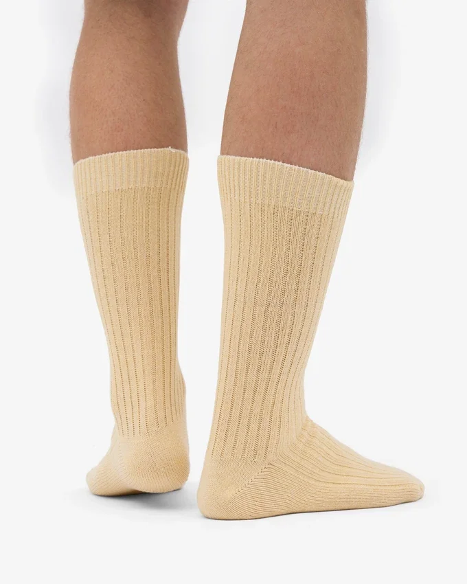 Calcetines de mezcla de lana merino - Amarillo suave
