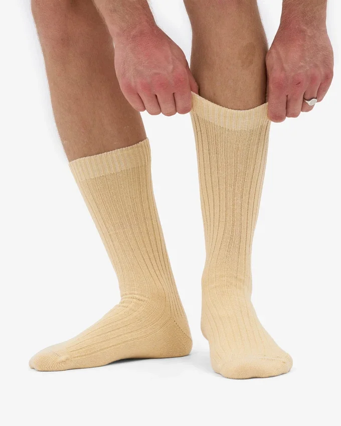 Calcetines de mezcla de lana merino - Amarillo suave