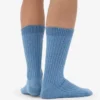 Calcetines de mezcla de lana merino - Azul mar