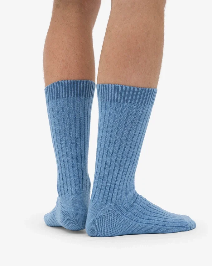 Calcetines de mezcla de lana merino - Azul mar
