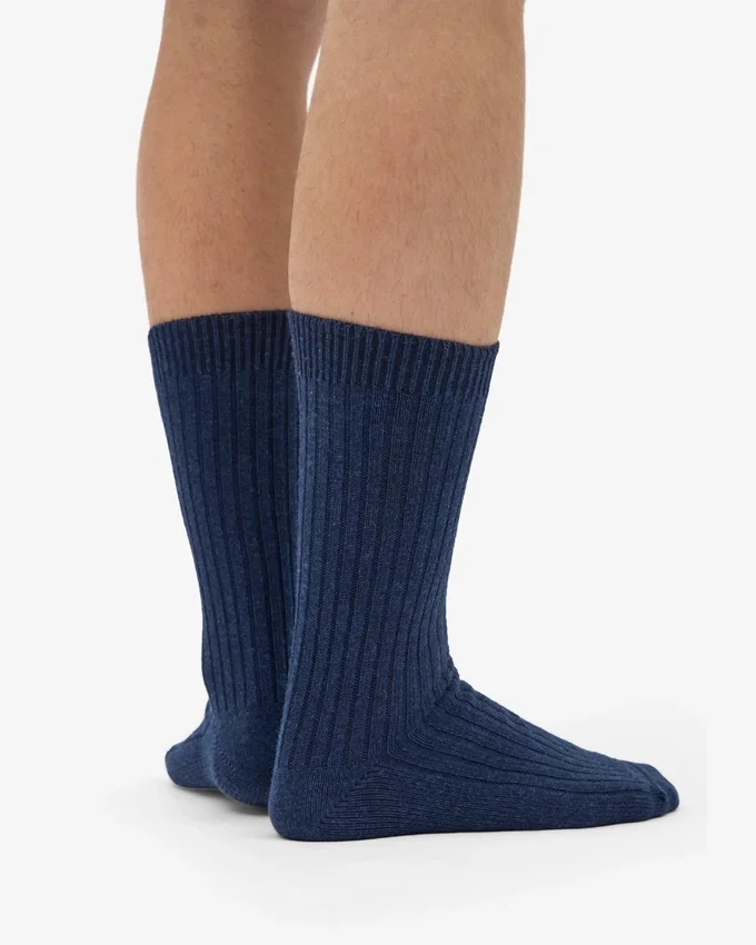 Calcetines de mezcla de lana merino - Azul marino