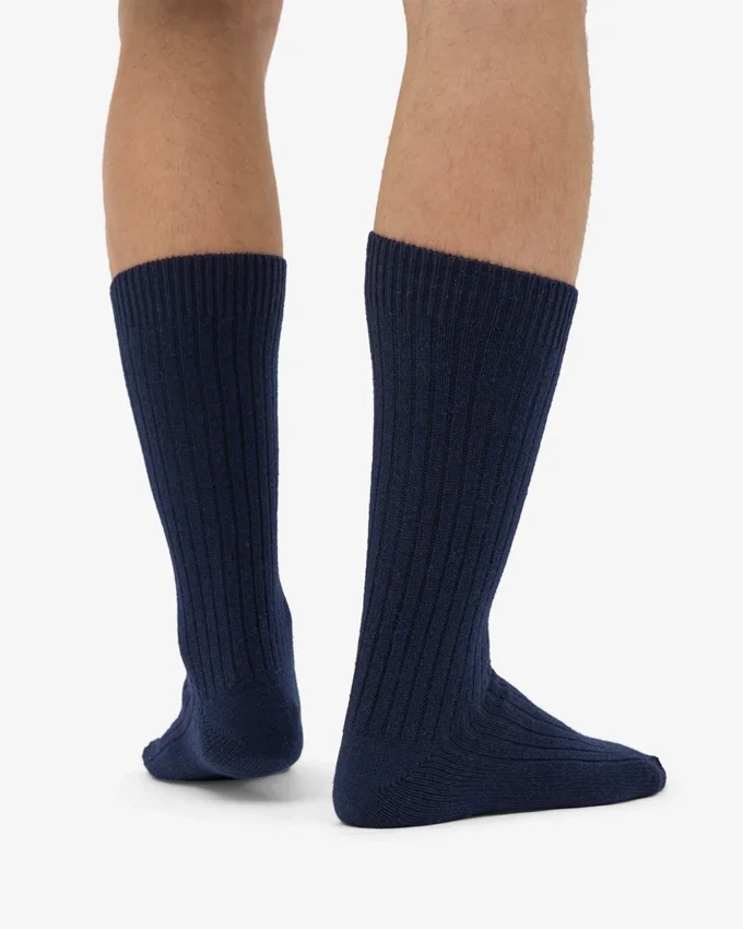 Calcetines de mezcla de lana merino - Azul marino