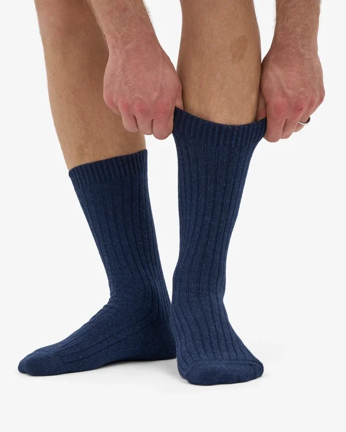 Calcetines de mezcla de lana merino - Azul marino
