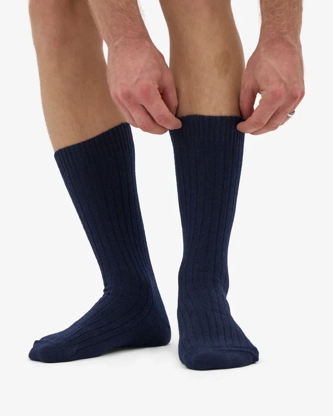 Calcetines de mezcla de lana merino - Azul marino