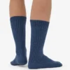 Calcetines de mezcla de lana merino - Azul petróleo