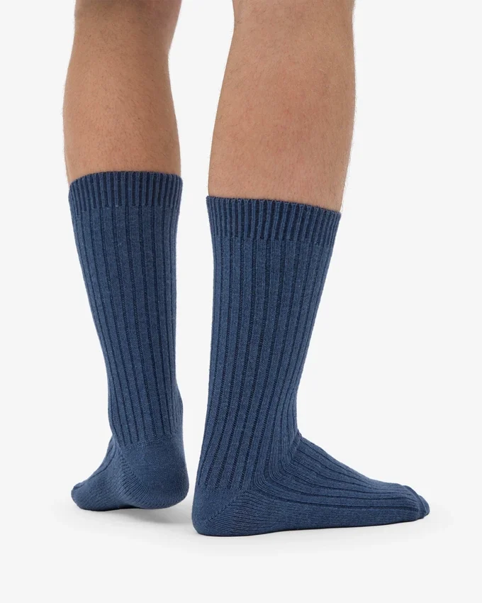 Calcetines de mezcla de lana merino - Azul petróleo
