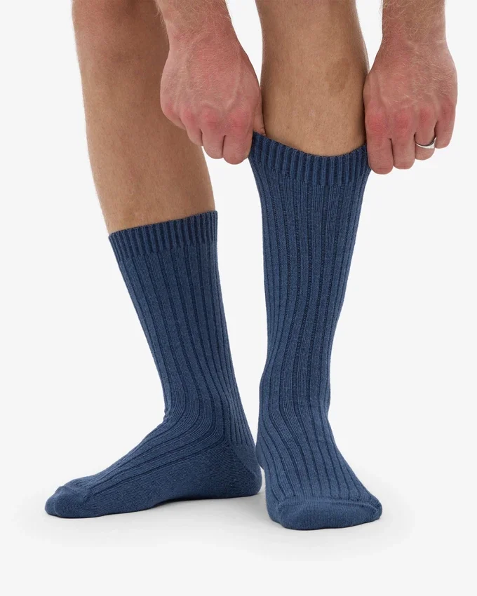 Calcetines de mezcla de lana merino - Azul petróleo