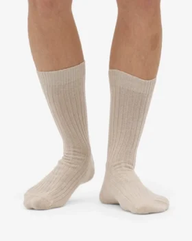 Calcetines de mezcla de lana merino – Blanco marfil
