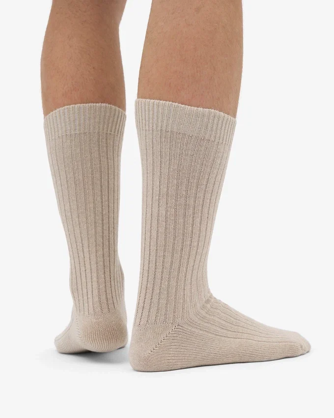 Calcetines de mezcla de lana merino - Blanco marfil