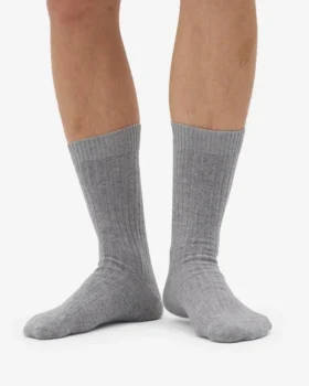 Calcetines de mezcla de lana merino – Gris jaspeado
