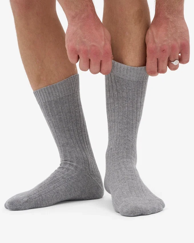 Calcetines de mezcla de lana merino - Gris jaspeado