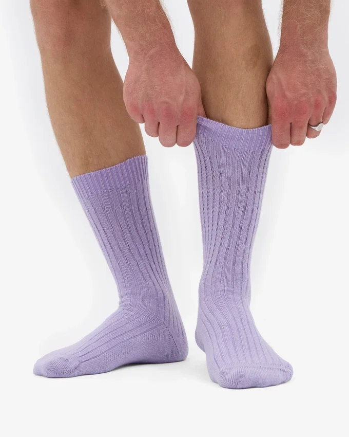 Calcetines de mezcla de lana merino - Lavanda suave