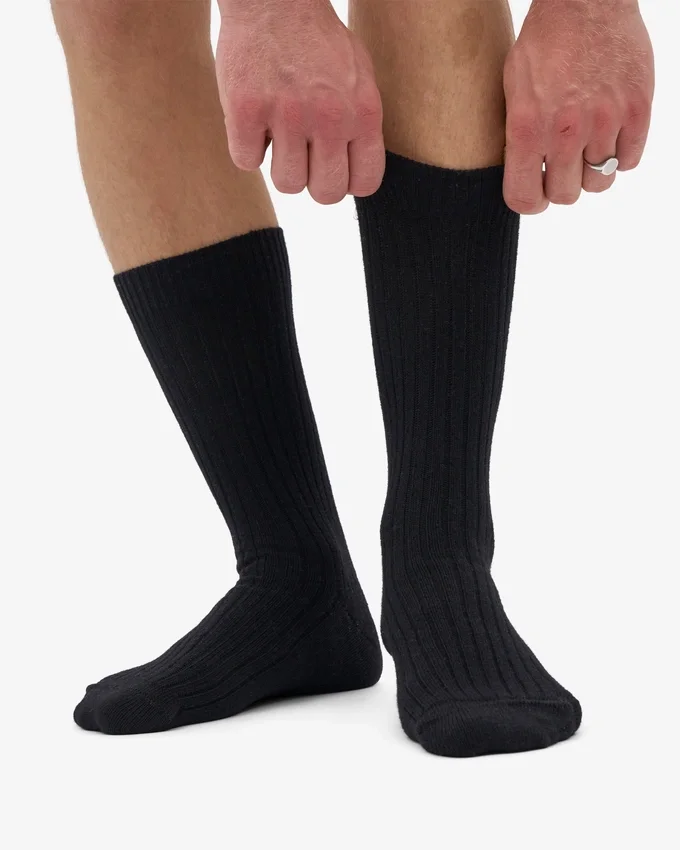Calcetines de mezcla de lana merino - Negro intenso