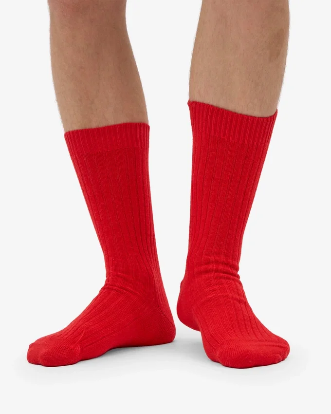 Calcetines de mezcla de lana merino - Rojo mandarina