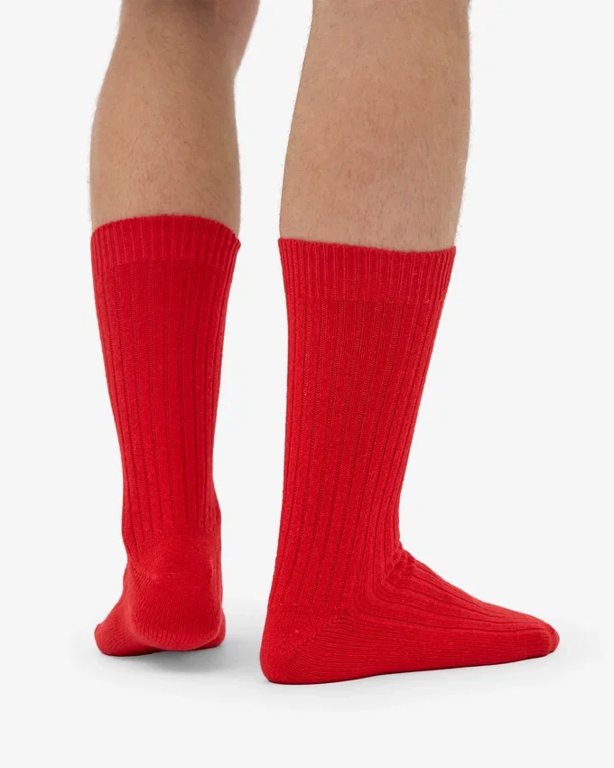 Calcetines de mezcla de lana merino - Rojo mandarina