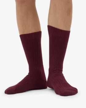 Calcetines de mezcla de lana merino – Rojo sangre