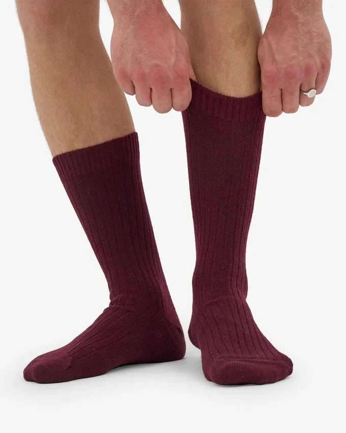 Calcetines de mezcla de lana merino - Rojo sangre