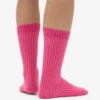 Calcetines de mezcla de lana merino - Rosa chicle