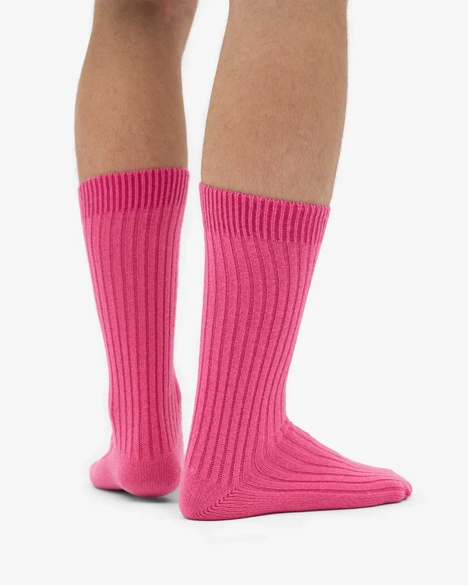 Calcetines de mezcla de lana merino - Rosa chicle