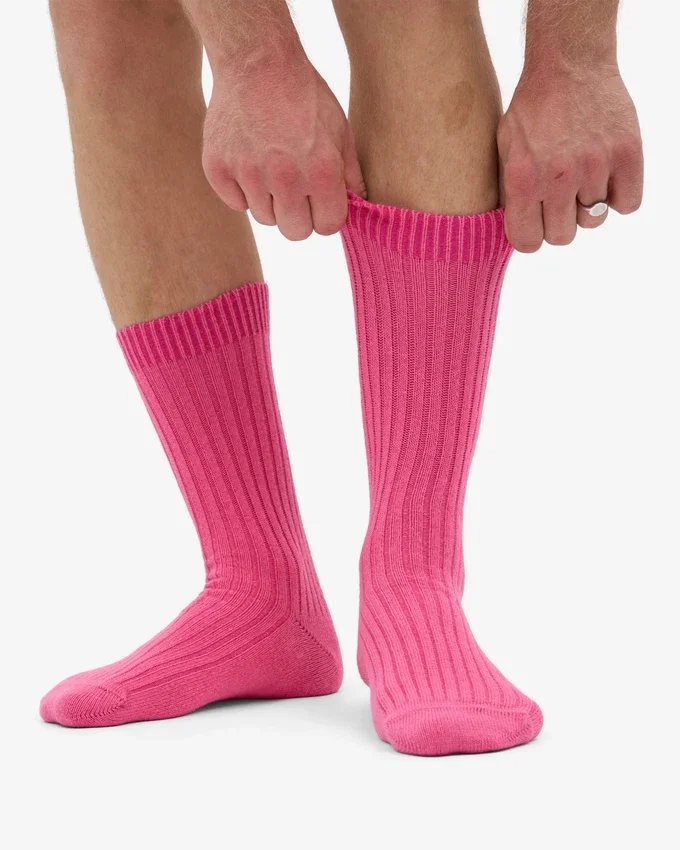Calcetines de mezcla de lana merino - Rosa chicle