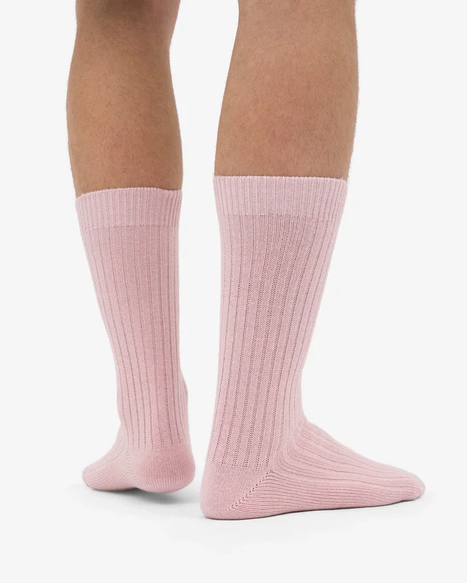 Calcetines de mezcla de lana merino - Rosa desvaído