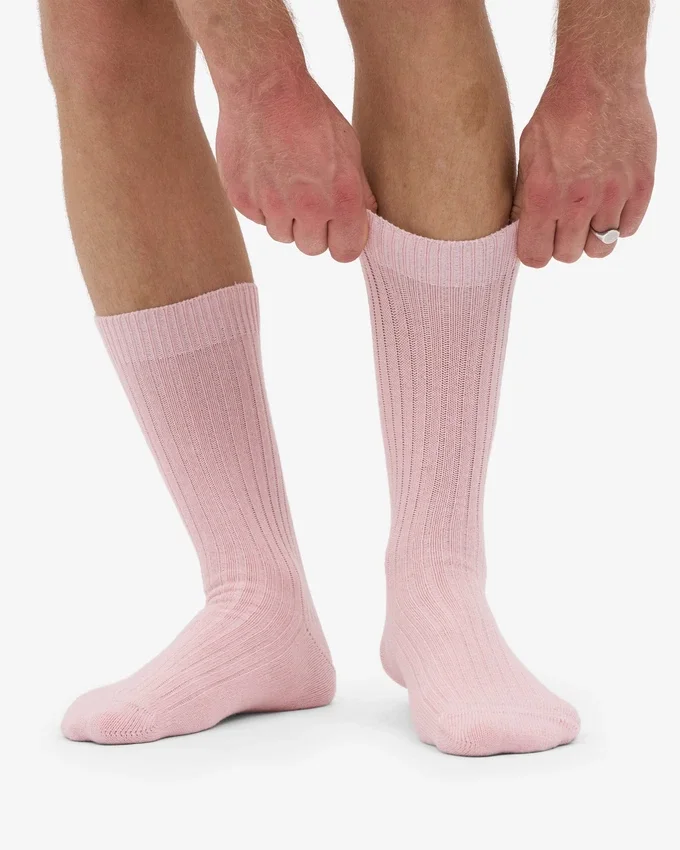 Calcetines de mezcla de lana merino - Rosa desvaído