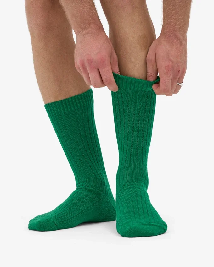 Calcetines de mezcla de lana merino - Verde Kelly
